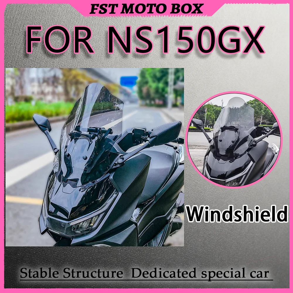 FOR NS150GX Windscreen with Crossbar Forward-Mounted High-Impact Modified PC Shield Visor Special Curved Surface for Enhanced