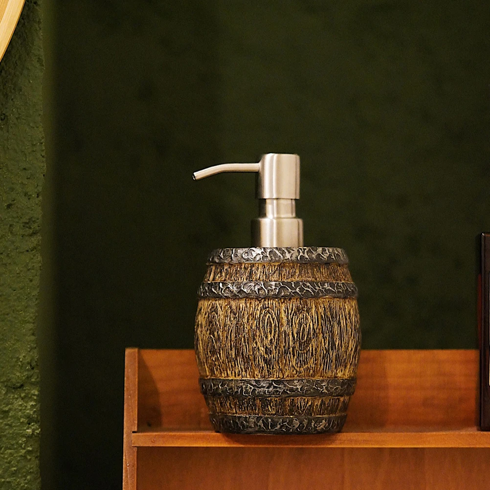 

Wooden Bucket Soap Dispenser Body Wash for Shower Bathroom Bottle Hand Bohemian