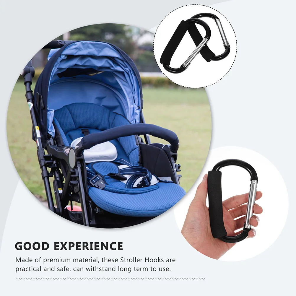 

3pcs Baby Stroller Hooks Premium Aluminum Alloy Strong Bearing Capacity Easy Install Hanging Accessories For Carts Bikes Dog