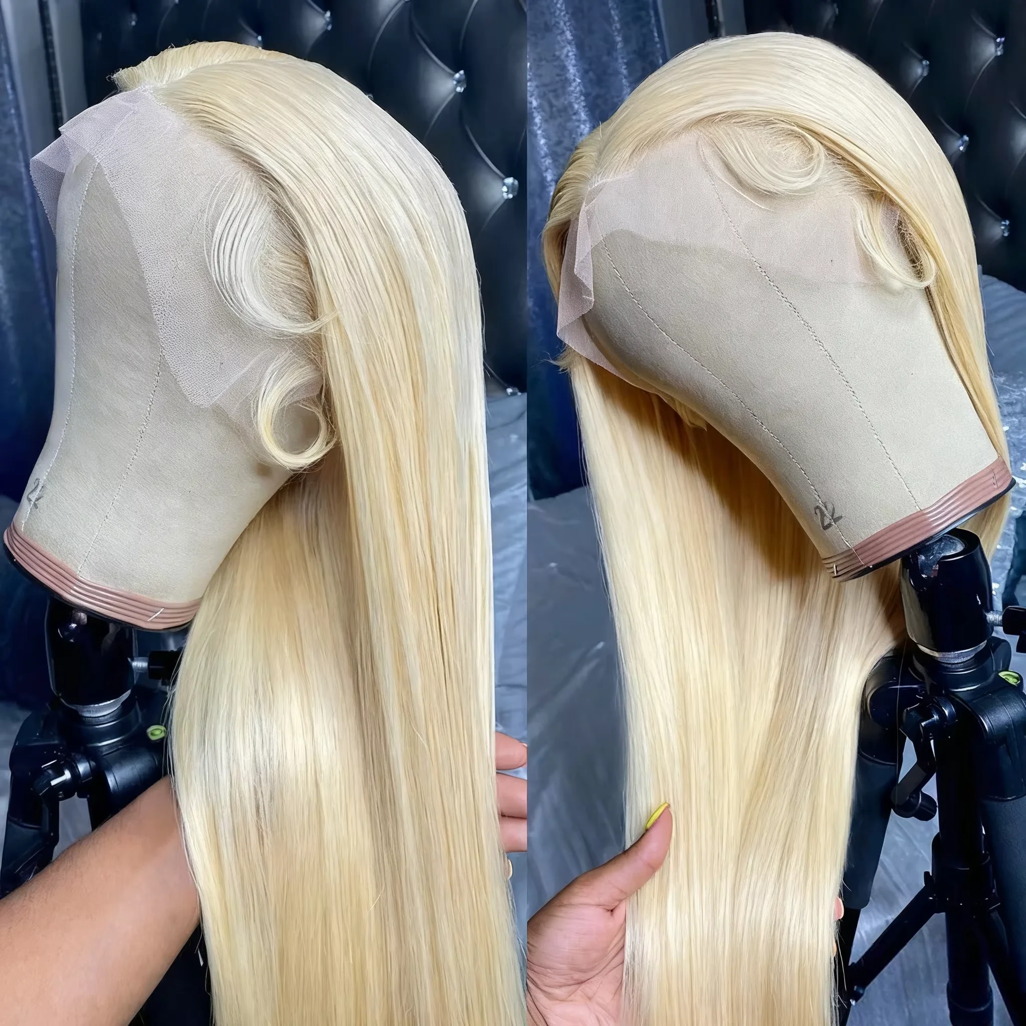 38 Inches 230 Density Lace Frontal Wigs Straight Lace Frontal Wig 13x4 13x6 Blonde Pre Plucked 613 Lace Front Human Hair Wigs
