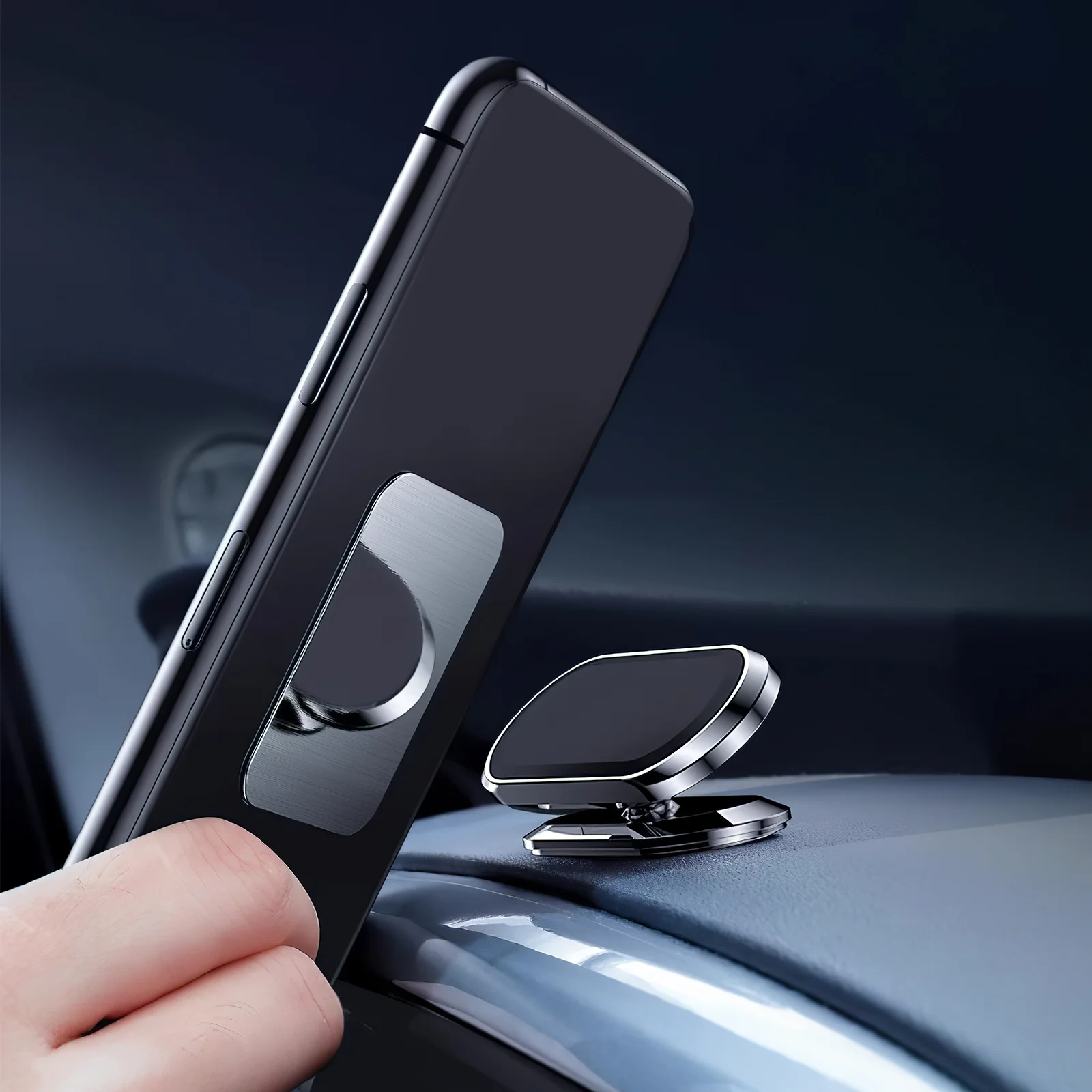 12 Pcs Magnetic Cell Phone Holder for Car Stainless Iron Black Electroplating Mount Metal Plate