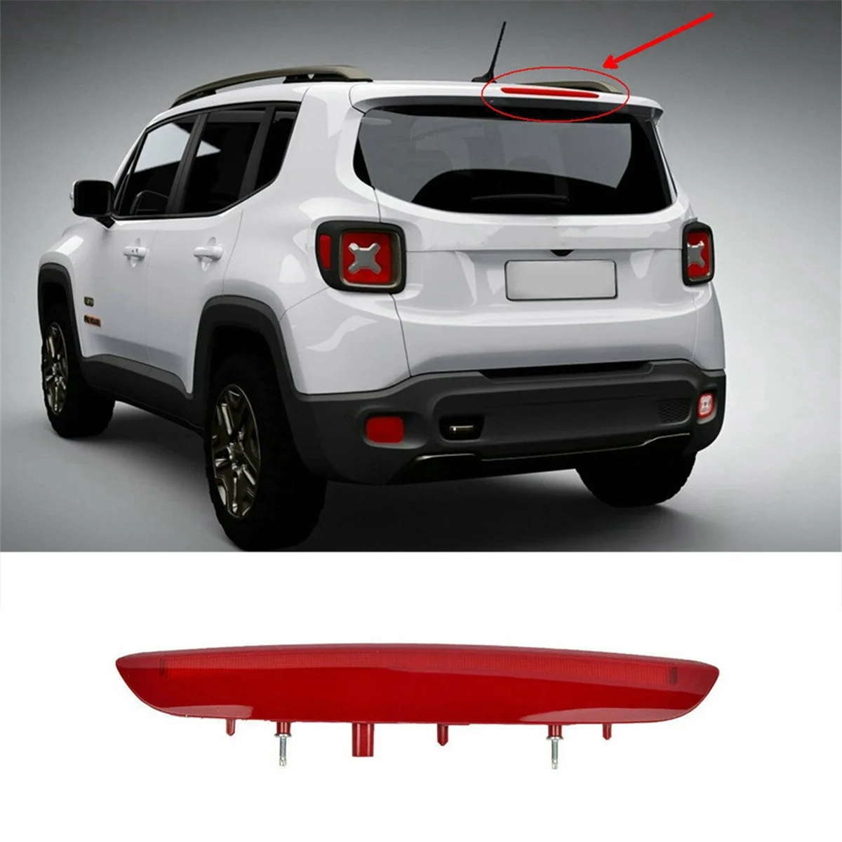 High 3Rd Third Brake Light for Jeep Renegade 2015-2020 Rear Parking Signal Lamp High Mount Stop Warning Light 68247167AA