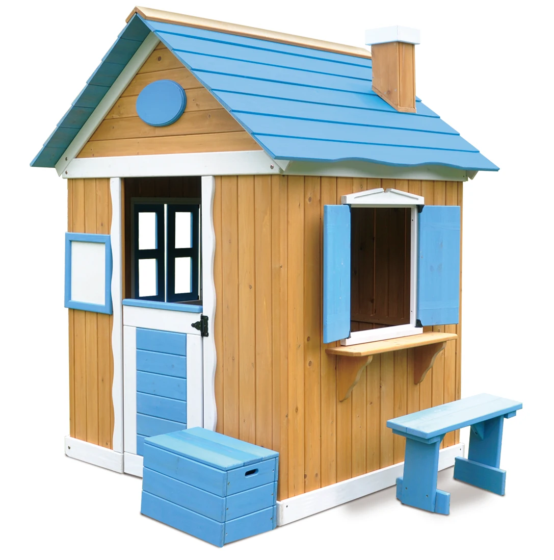 Children Wood Playhouses Kids Wooden Playhouse With Slide And Sandbox Outdoor Garden Playground