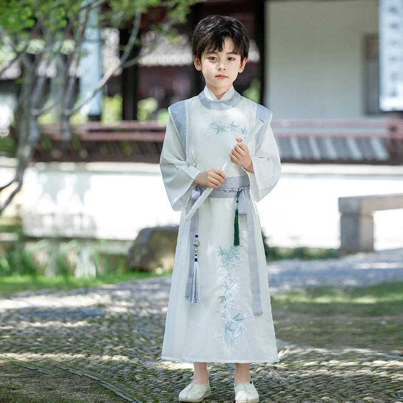 

Children's Tang Costume Boys' Hanfu Ancient Costume Chinese Style Tang Dynasty Three Character Classic Performance Costume