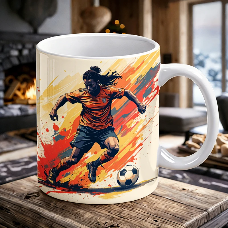 

Кружка Soccer Stride - «Художественное движение в спортивной одежде» с функцией открывалки для бутылок, посвященная главному футбольному событию 2026 года.