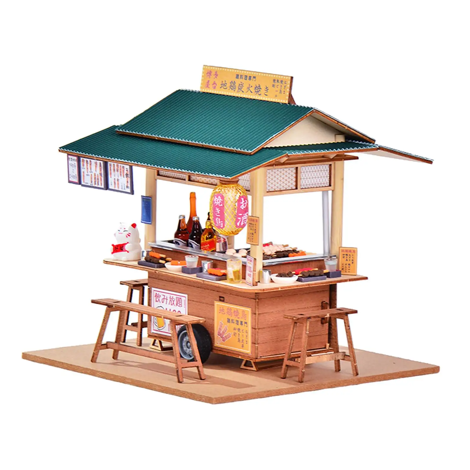 Mini tienda molde DIY casa de muñecas en miniatura Kits de casa de bricolaje de madera casa de juguete ensamblada