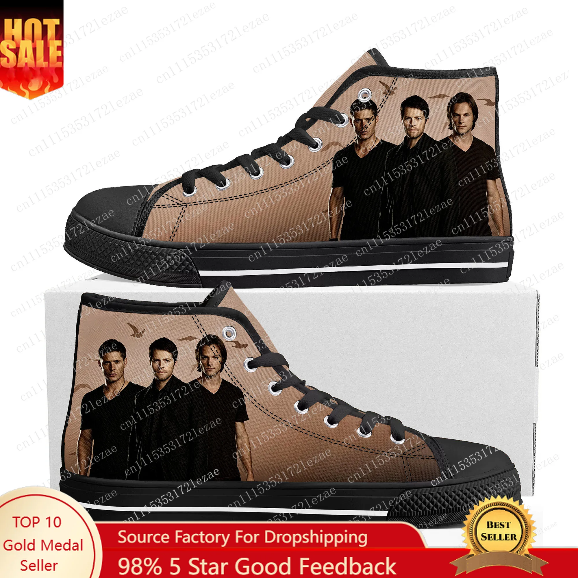 Popular *Supernatural* Winchester Brothers Unisex High-Top Breathable Casual Boat Shoes / Lightweight Sneakers