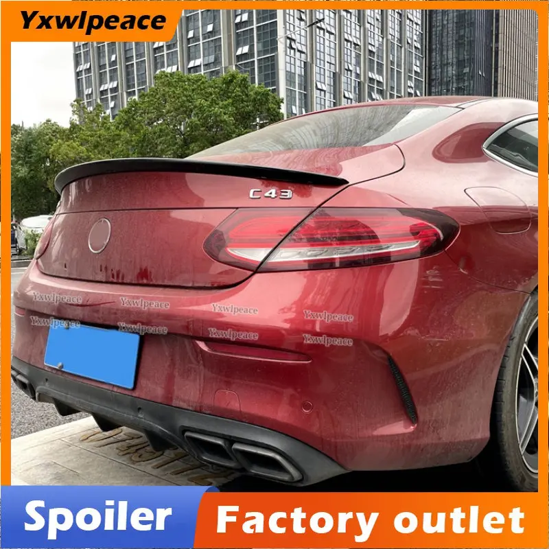 

For Mercedes Benz C63 W205 C205 2015-2019 C Class C250 C300 C350 2-Door Coupe ABS Material Rear Trunk Lip Spoiler Car Styling