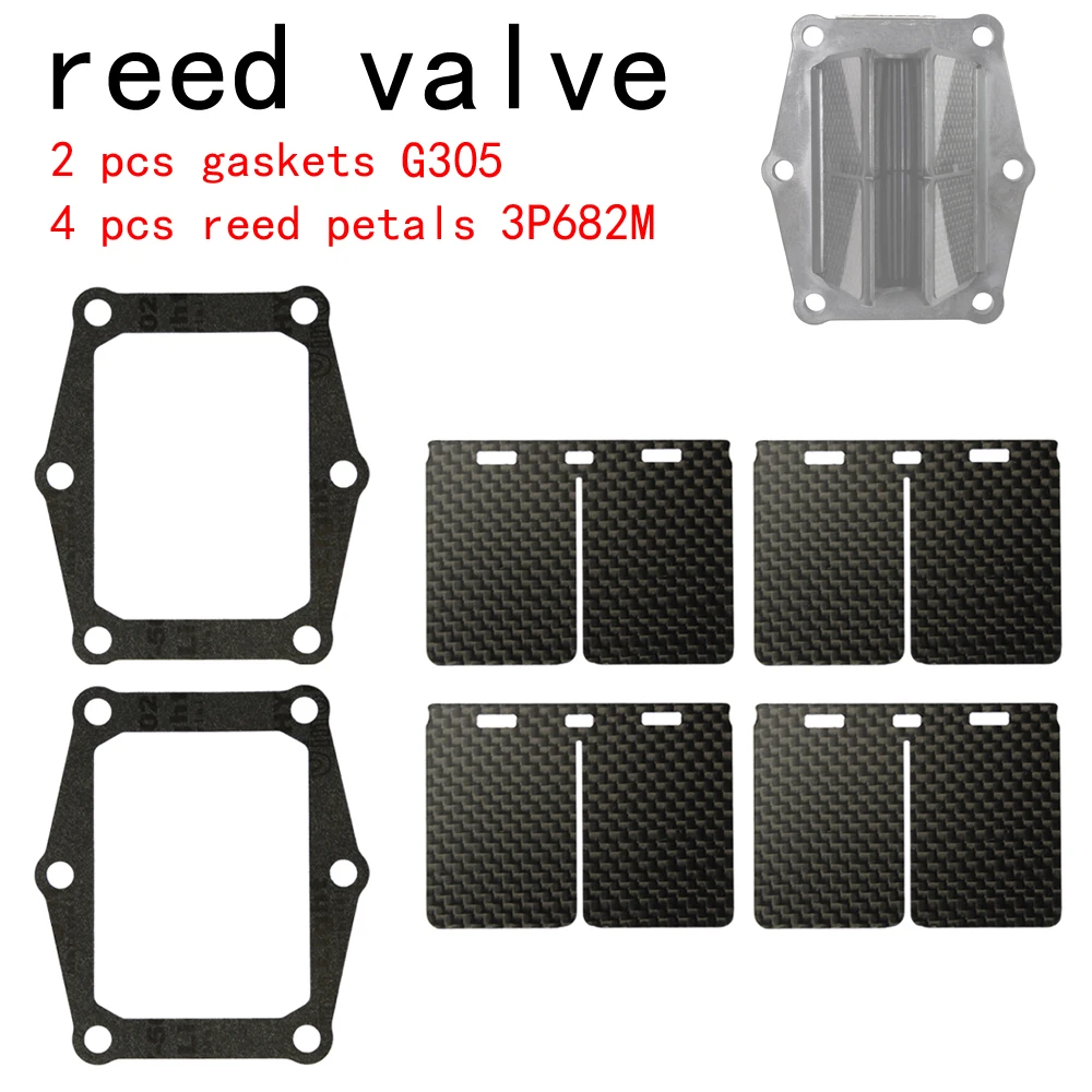 4pcs Reed valve petals / 2pcs gasket Reed Valve  for 1986-2001 Honda CR250R TRX250 ATV 1986-1989 V-Force 3 Reed Valve System