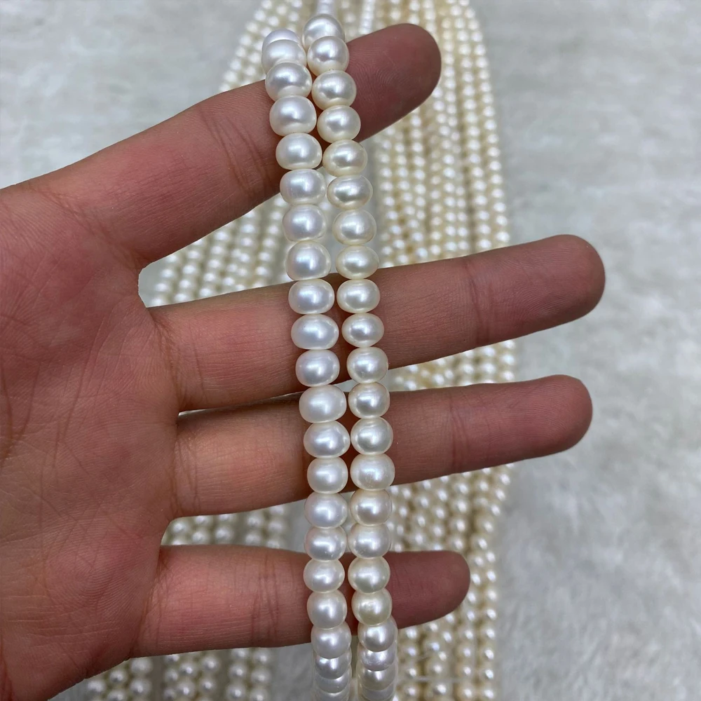AAA7-8mm Factory Wholesale Natural Freshwater Pearls High Quality Bread  Loose Beads for Jewelry Making DIY Necklace Accessories