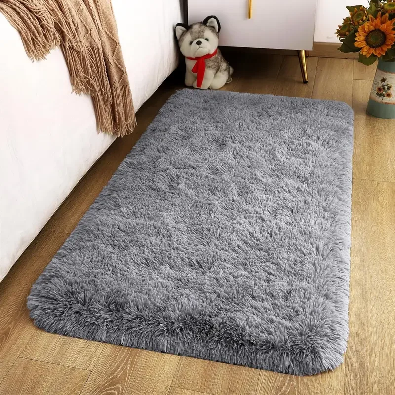 VIKAMA Children\'S Room Mat Home Decor Living Room Mat Tie-Dye Gradient Silk Wool Carpet Entry By Mat Plush Soft Fluffy