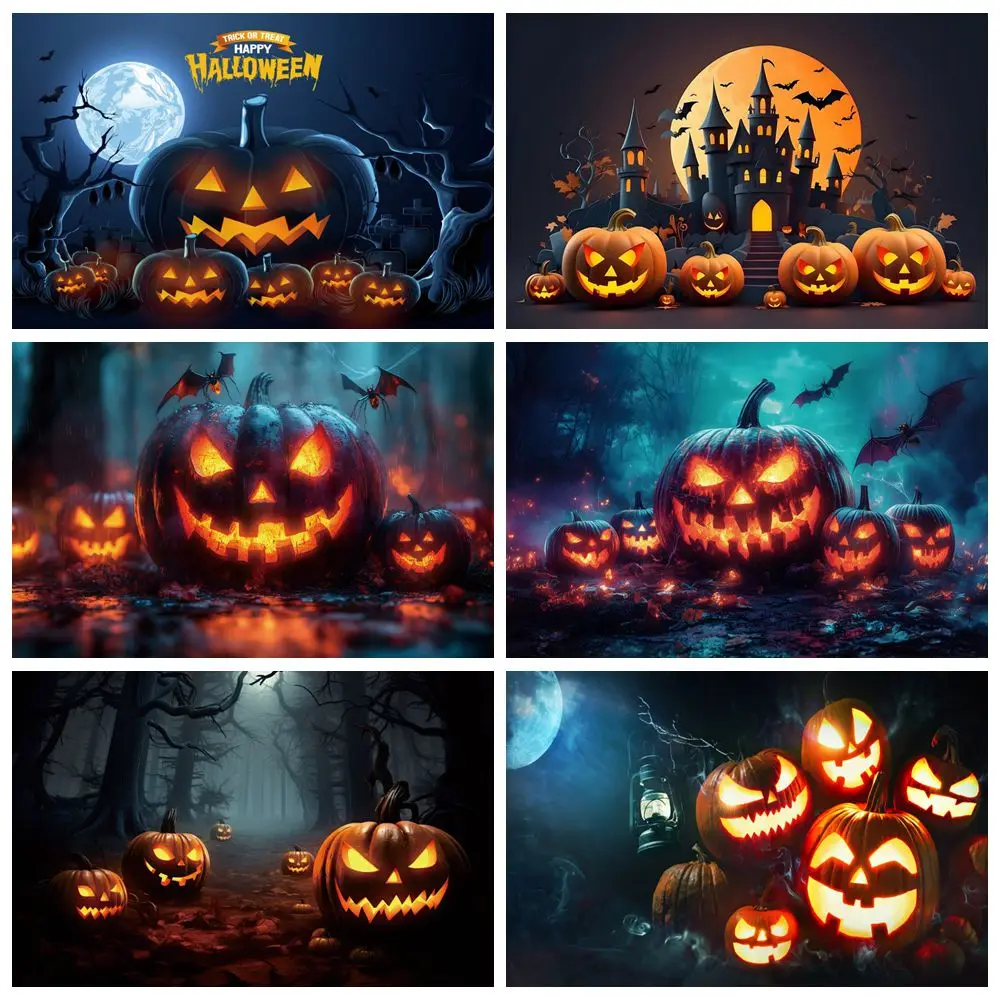 خلفية فوانيس اليقطين الشريرة للهالوين ، صورة أطفال رضع ، تصوير حفلات عائلية ، لافتة ديكور خلفية ، مستلزمات استوديو الصور