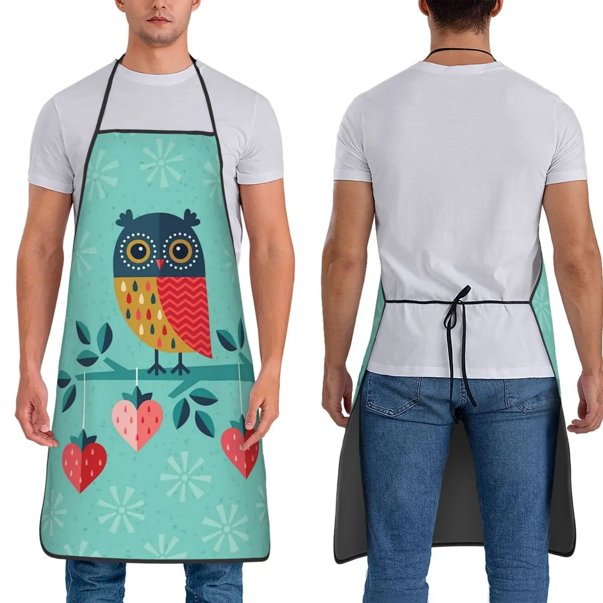 

Owl Always Love You Apron Chef Cooking Tablier Sleeveless Bib Kitchen Cleaning Pinafore for Women Men Gardening