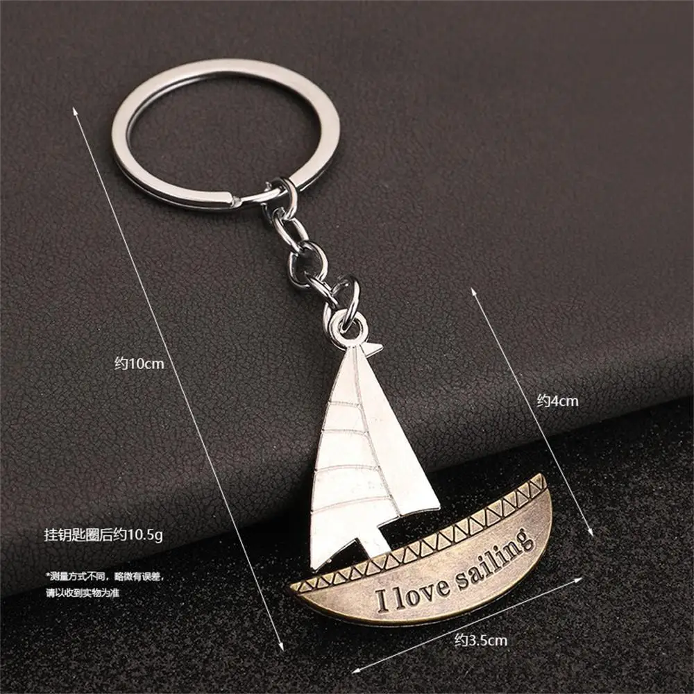 Fashion Sailboat Keychains Bag Ornament Buckle Metal Car Pendant Buckle One Sail Wind And Meaning Key Ring Travel Gifts