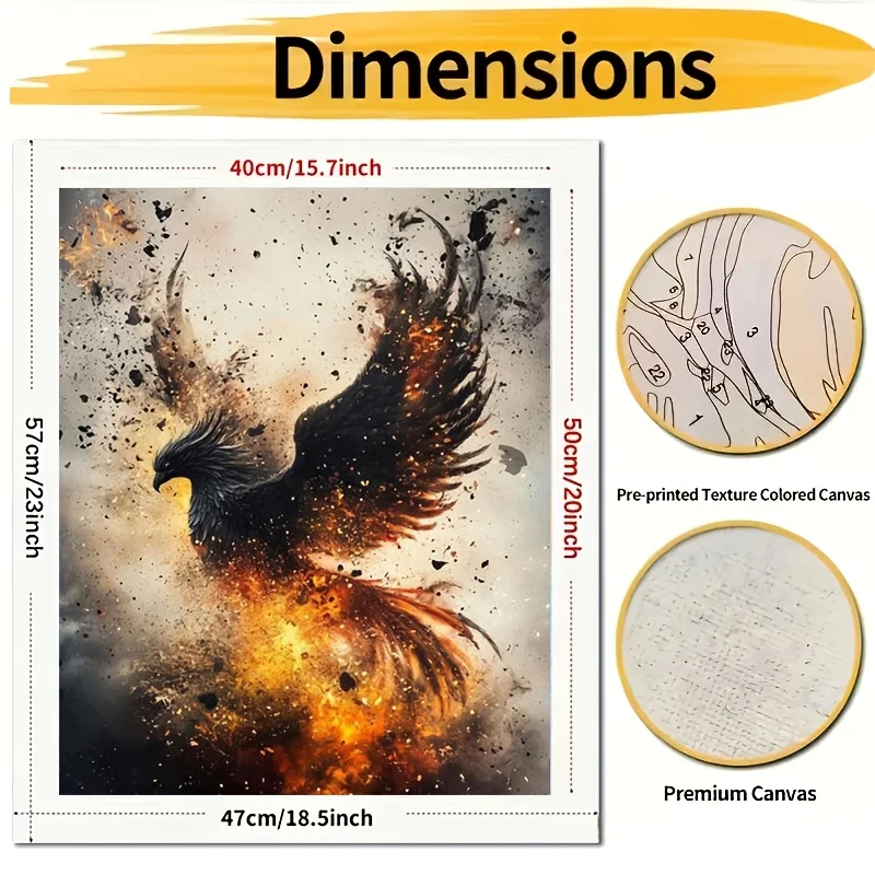 Professional Art Use 1pc DIY Adult Paint by Numbers Kit, Art Gift, Easy to Learn for Beginners - Includes Acrylic Paints, Canvas