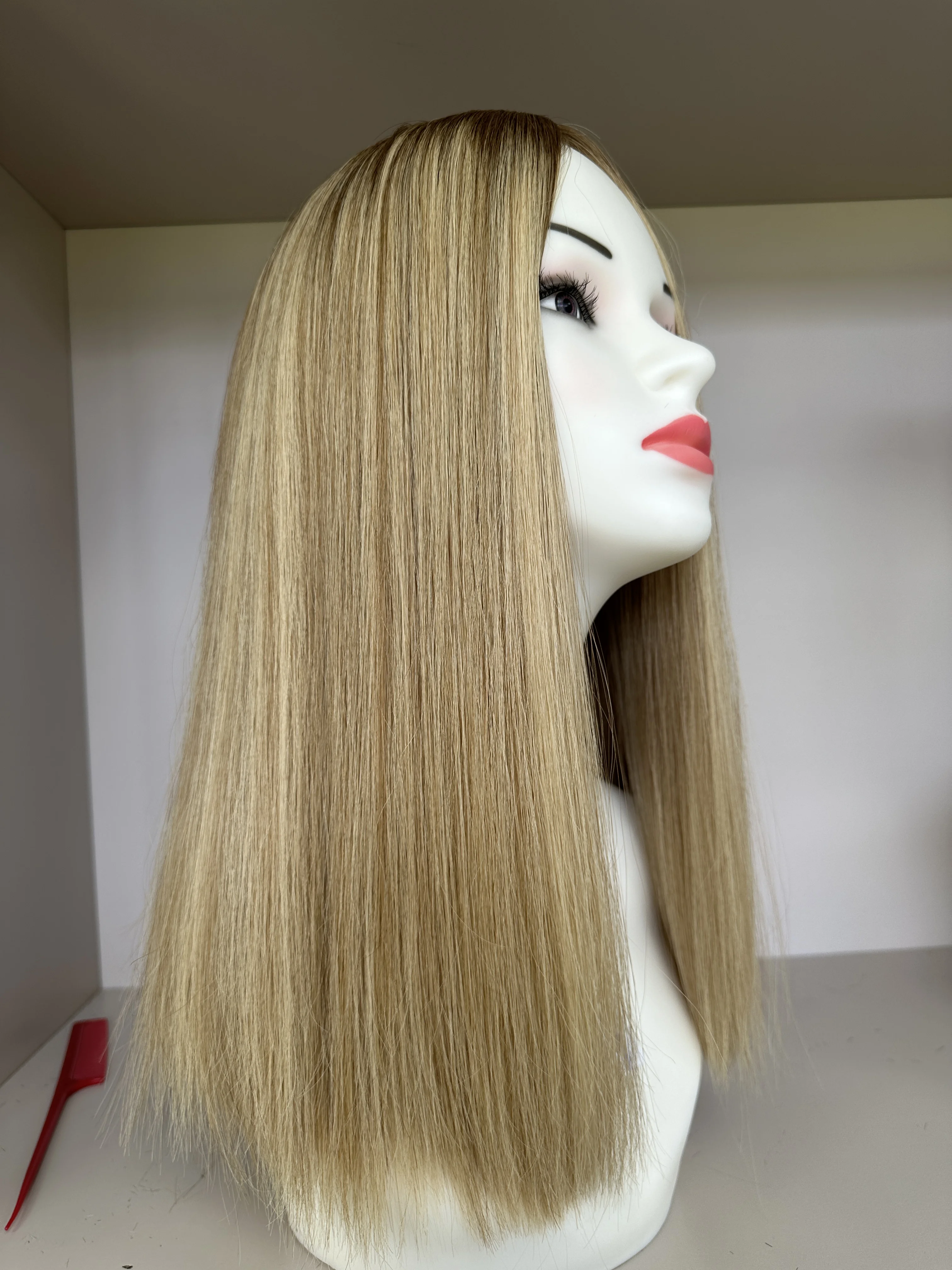 Silk top wig Kosher Wigs European hair wave Blond Color TsingTaowigs Human Hair Jewish Wig  For Women Free Shipping