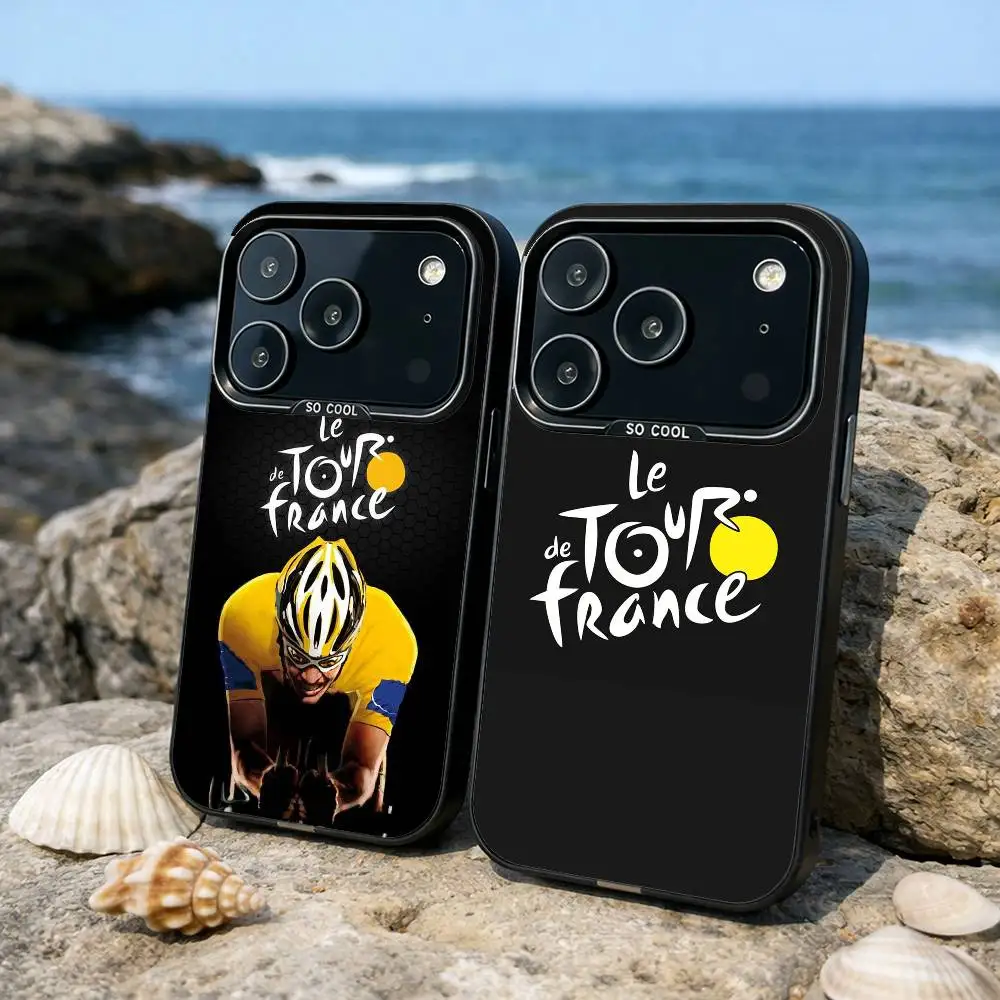 

T-Tour De France Bike Phone Case For iPhone17 16 15 14 13 12 Pro Max Grey Black Matte Laser Metallic Aurora Funda