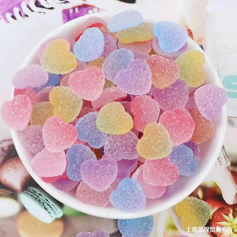 10pcs 16mm Simulation Heart Shape Soft Candy Cute Charms For Pendant DIY Earrings Necklace Jewelry Accessories Finding