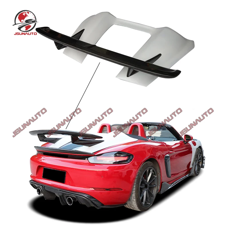 

For Porsche 718 Carbon Fiber Hood Cover gtstyle Rear Spoiler With Engine Bonnet For Porsche 718 Boxster Cayman Body Kit