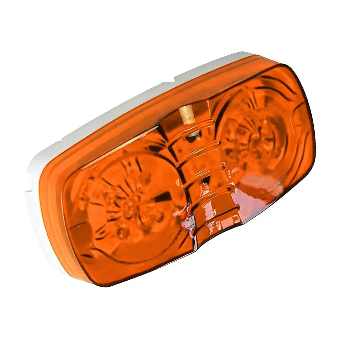 2pcs Amber Truck Trailer 10 LED Double Bubble Side Marker Light Clearance Lamp