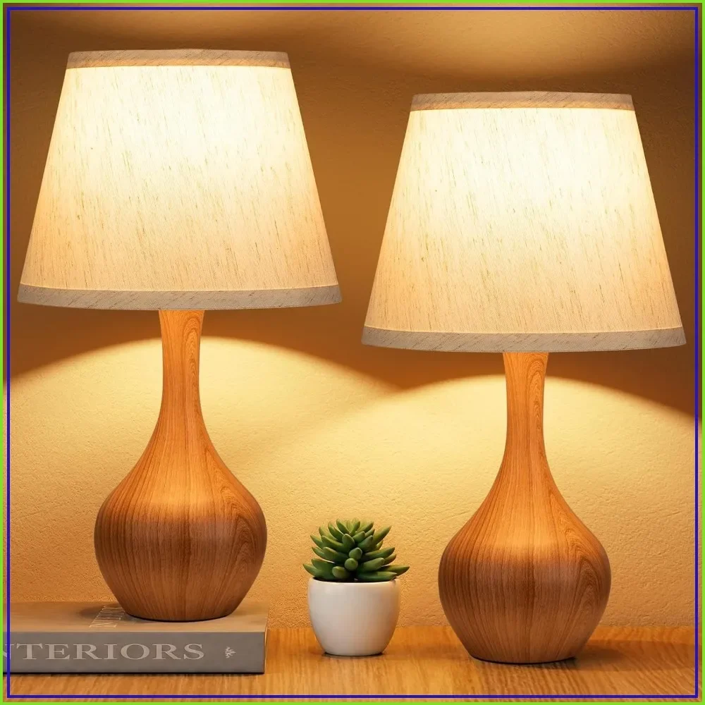 Touch Table Lamps Set of 2, 3-Way Dimmable Bedside Lamps with LED Bulbs, Small Nightstand Lamps for Bedroom