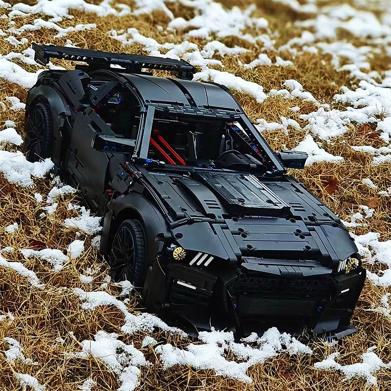 Technical MOC-165802 Black SuperCar Custom Vehicle Model Building Blocks Brick DIY Toys Birthday Christmas Gifts