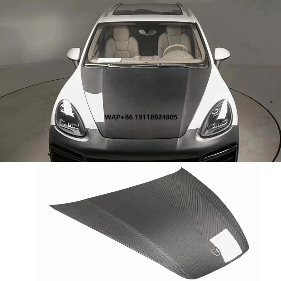 

OEM-Style Carbon Fiber Engine Hood Cover for Cayenne 958.1 2011-2014 New Front Hood Bonnet Replacement