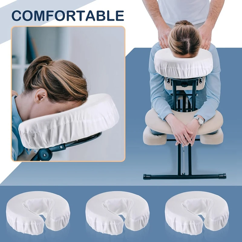마사지 테이블용 A74E-12Pcs 얼굴 크래들 커버, 재사용 가능, 마사지 테이블 레스트 커버, 오일 프루프 헤드레스트 크래들 시트