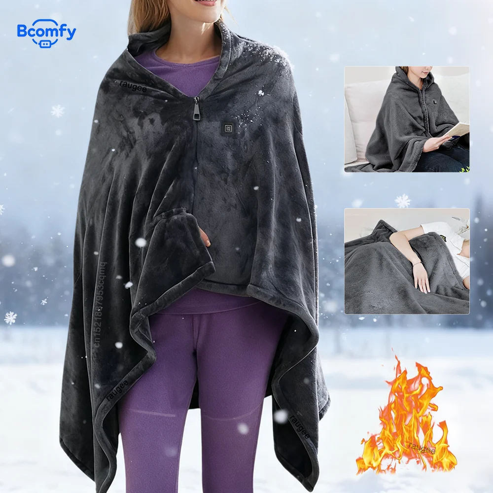 

Heated Blanket USB Wearable Heating Shawl Electric Warmer Blanket Pad Portable Shoulder Body Heating Blanket for Home Office