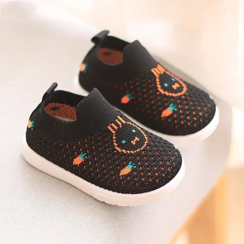 Unisex Baby Tennis Shoes Toddler Knitted Breathable Sneakers Kids Soft Sole Anti-slip Sock Shoes Mesh Slip on First Walkers