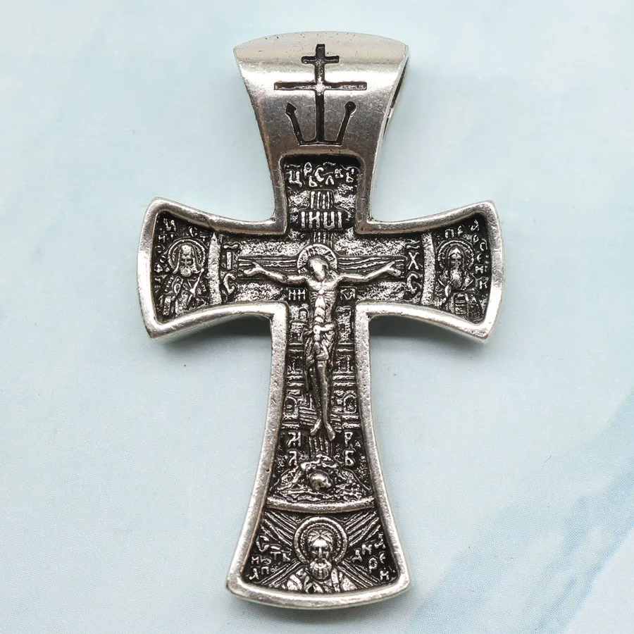 Buy 4 Get 1 Free 38x24mm 8.8g Highly Recommend Crucifixion Orthodox Cross Guardian Angel Stainless steel Pendant