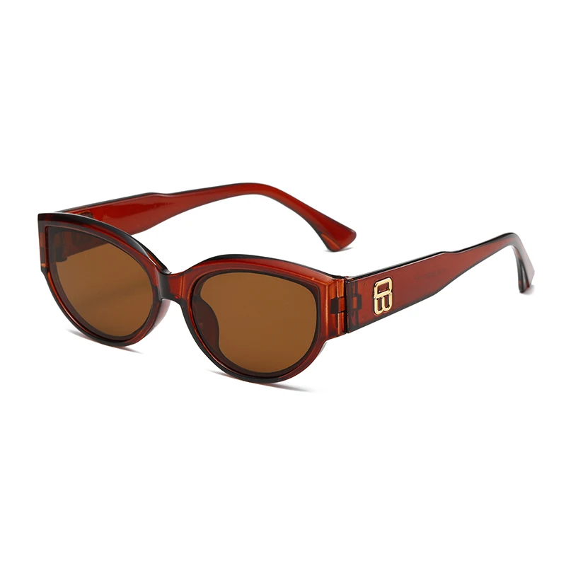 Women Retro Cat Eye Sunglasses Small Oval Shades UV400 Protection Fashion Outdoor Beach Driving Eyewear Unisex view 2