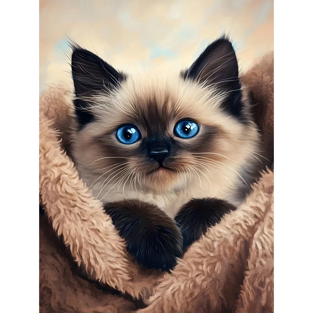 EverShine Diamant Stickerei Katze Mosaik Kätzchen DIY 5D Vollbohrer Diamant Kunst Malerei Kit Tier Wanddekorationen Wohnzimmer