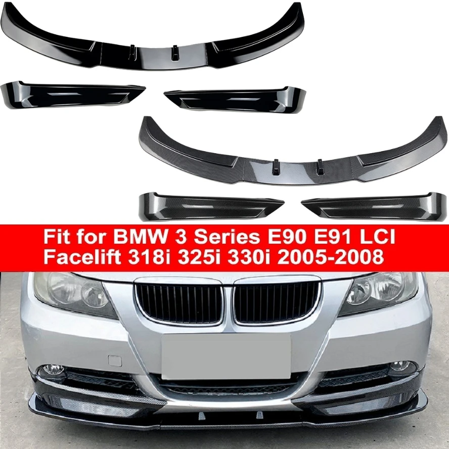 BMW 3 시리즈 E90 E91 Pre-facelift 320i 330i 2005-2008 용 앞 범퍼 립 스포일러 스플리터 카나드 립 디퓨저