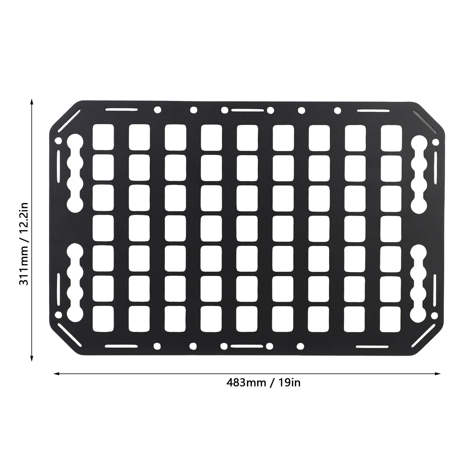 Panel Molle para cama de camión, instalación Flexible, estante de almacenamiento para cama de camión de aleación de aluminio, resistente y ligero para SUV RV para pistas en L