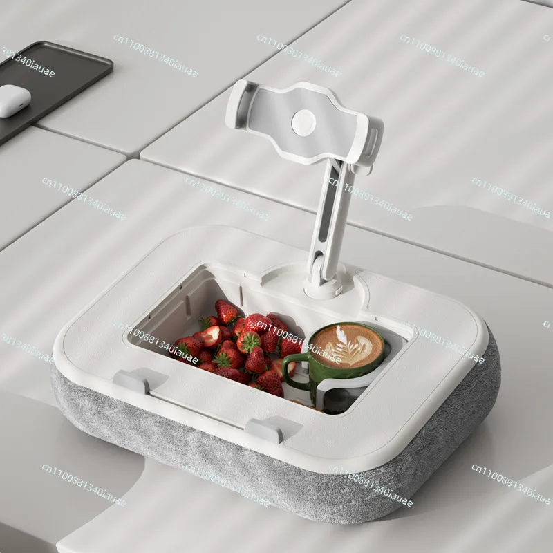 Notebook Multifunctional Bracket Car Pillow with Cup Holder Snack Slot Mobile Phone Tablet Universal Bracket Plush