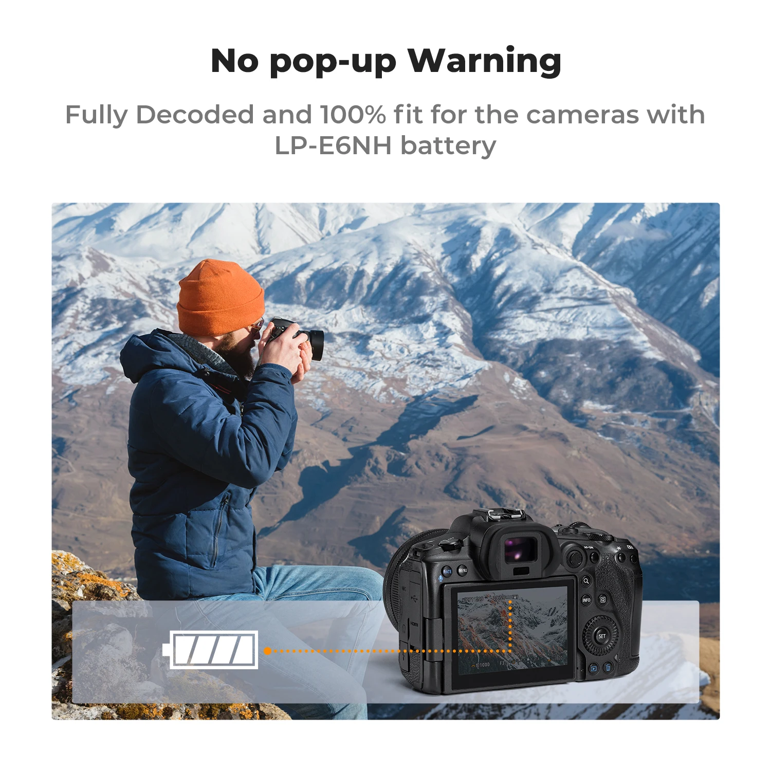 K&F Concept 2-Pack LP-E6NH Battery with 2600mAh Capacity and Type-C Fast Charging for Canon EOS 90D 80D 70D 5D Mark II III IV 5D