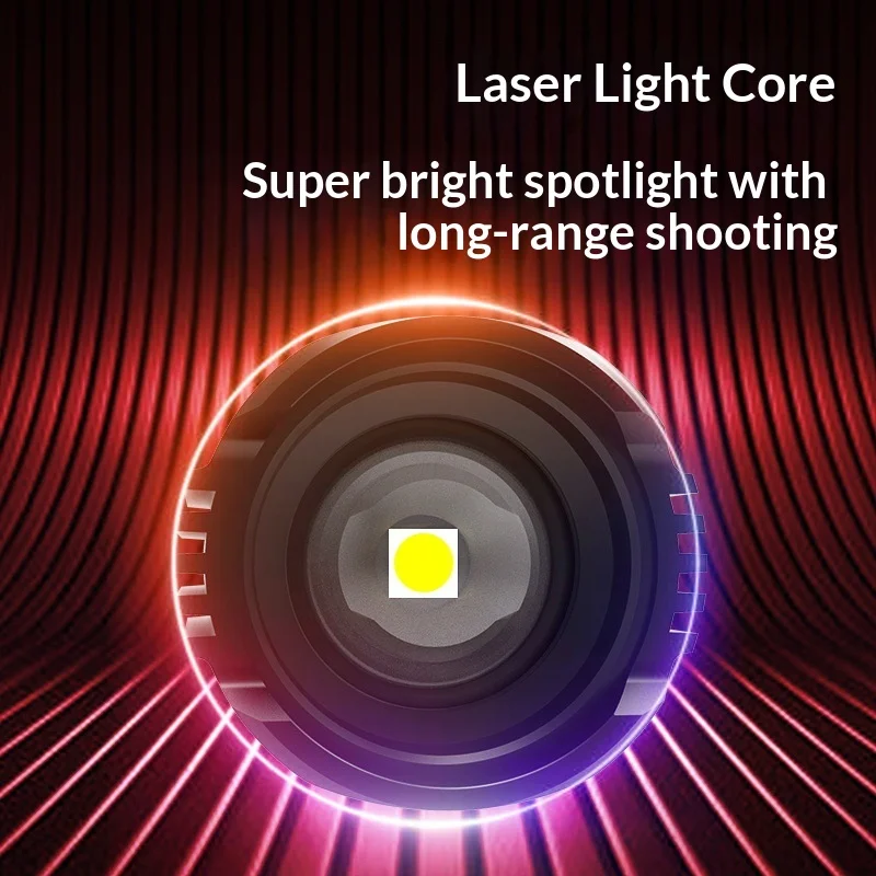 LCD Display Rechargeable Strong Light Portable Flashlight Long Battery Life Handy Illuminator
