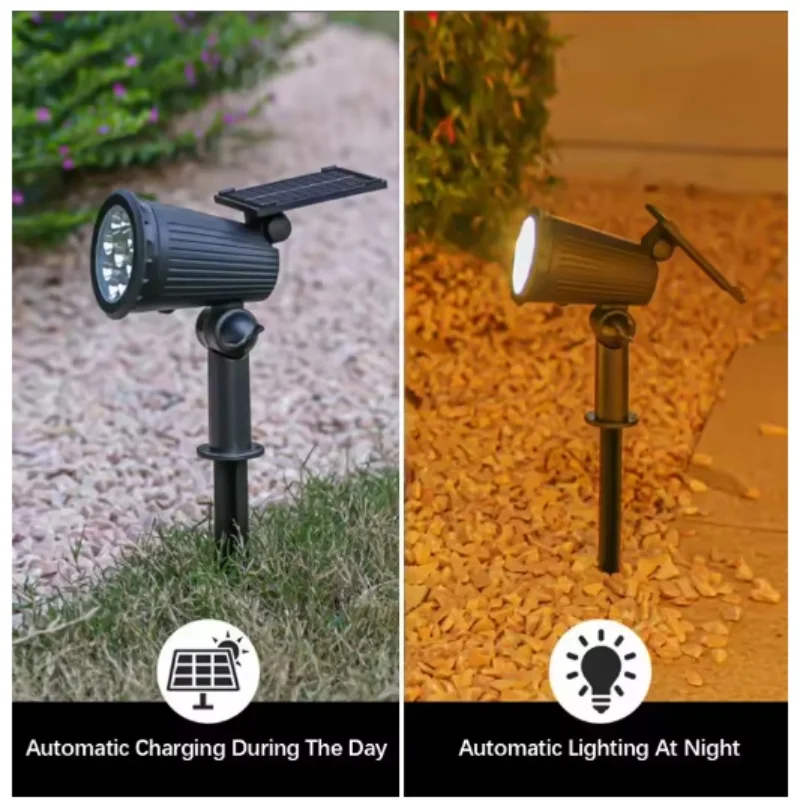 9LED الأضواء الشمسية في الهواء الطلق IP65 سطوع مقاوم للماء قابل للتعديل بقعة ضوء حديقة الفناء الخلفي درب فناء مصباح ديكور #5