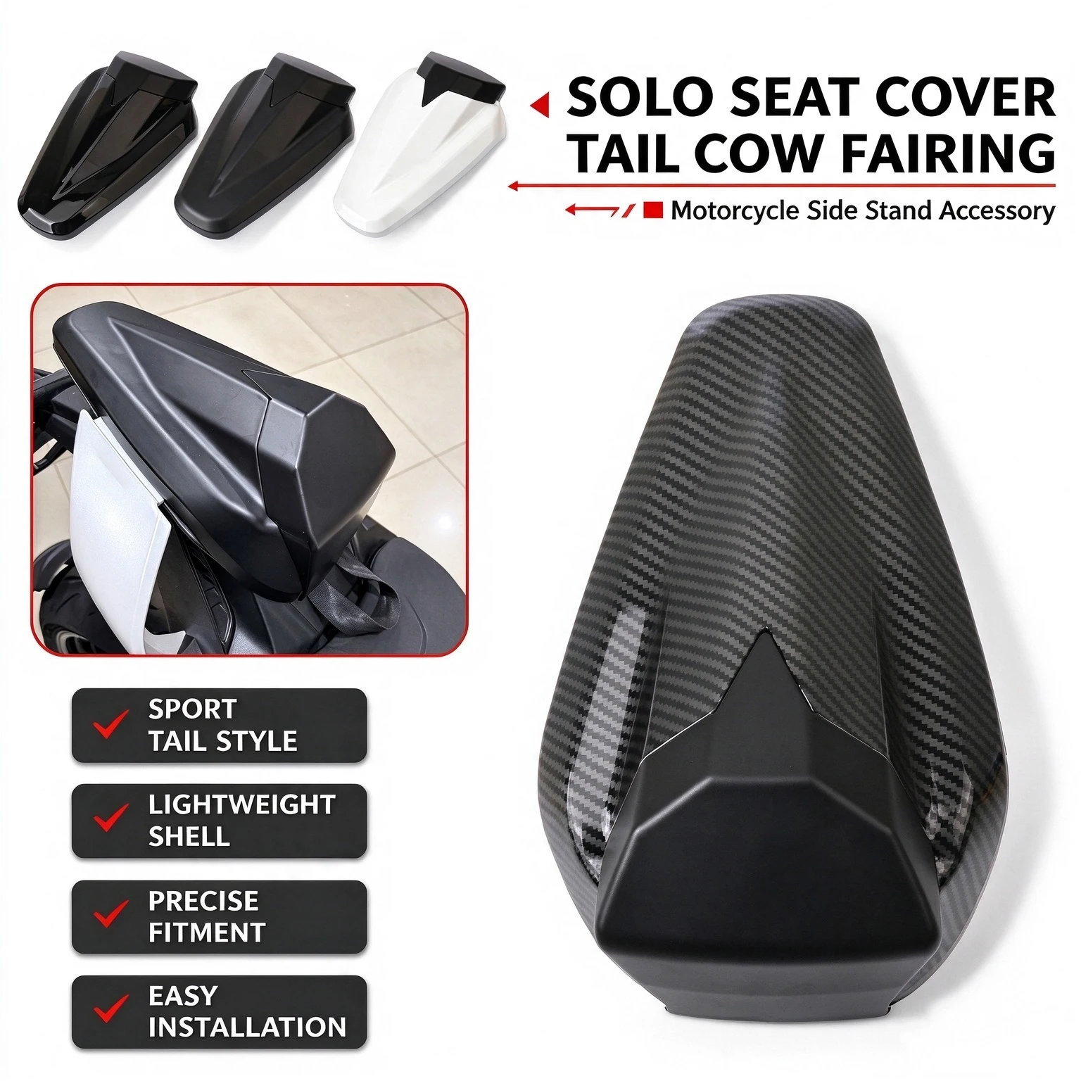 Motorcycle Accessories Rear Passneger Seat Cover Tail Section Fairing Cowl For 675SR 675SR-R 675NK 675 NK 675SR R