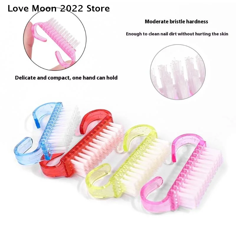 【LM】10/20 Stuks Plastic Nagelborstels Mix Kleur Nagel Hand Schrobben Reinigingsborstel Dust Cleaner Nail Art manicure Soft Remover Gereedschap