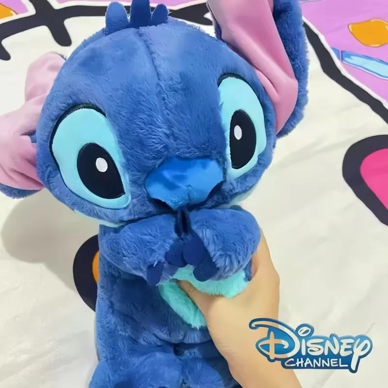 Hot Disney Stitch Baby Breathing Bear Plush Soothing Otter Soothing Music Sleeping Companion Dźwięk i światło Lalka Zabawka dla dzieci Prezent