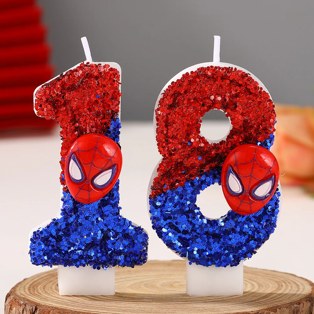 Spider-Man Maske Digitale Kerze Kreative Handgemachte DIY Kindergeburtstagstorten-Dekoration Wunschkerze