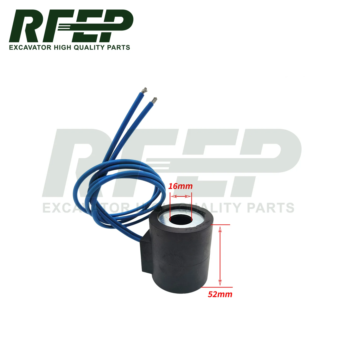 Solenoid Valve Coil, Engine Parts, Inner Hole 16mm Height 52mm Hydraulic Coil With Wire Fit for SanyLovol Lonking Excavator