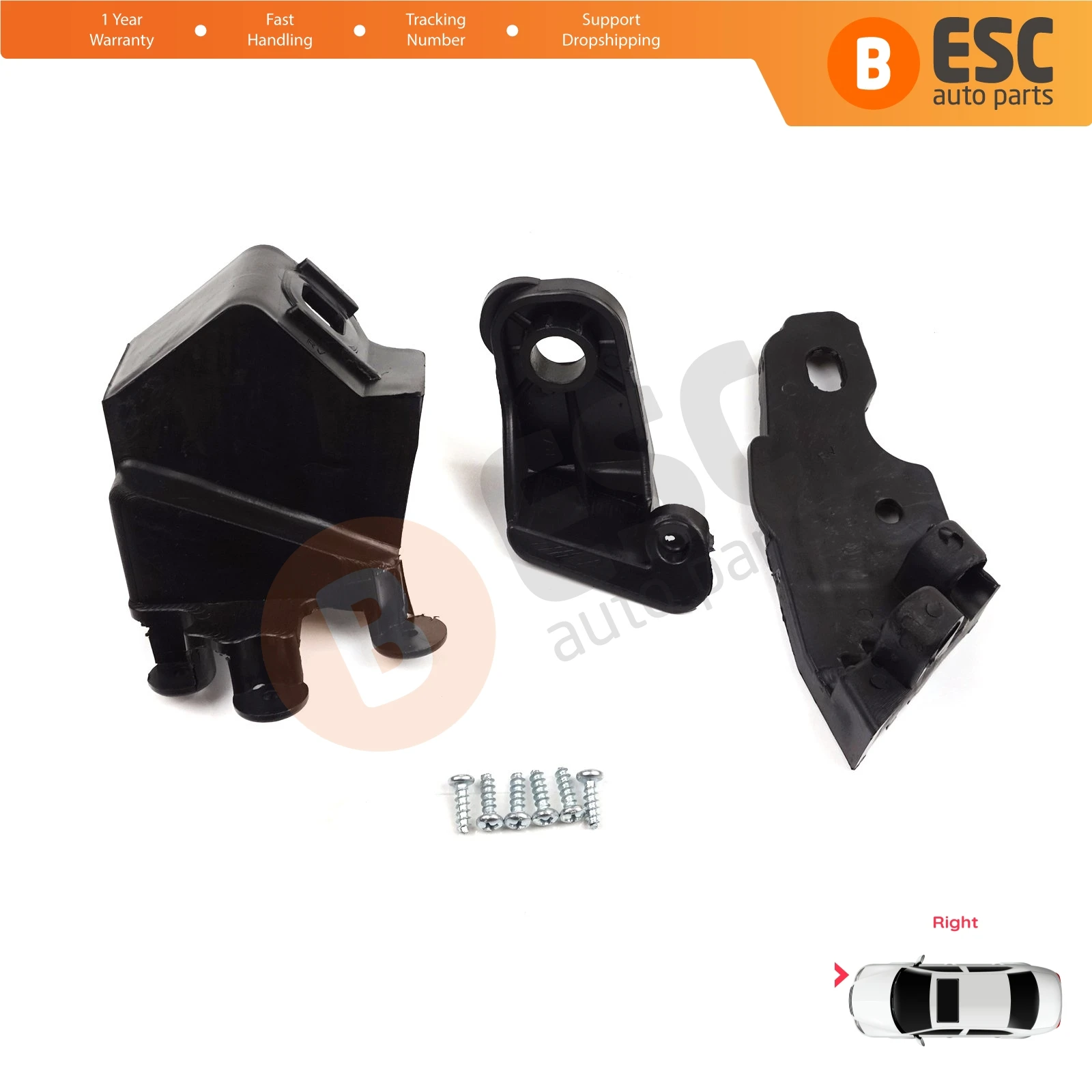 

EHL551 Car Headlight Housing Repair Mount Holder Bracket Tab Clips Right for Fiat Doblo MK2 263 Facelift 2015-2022 51974243