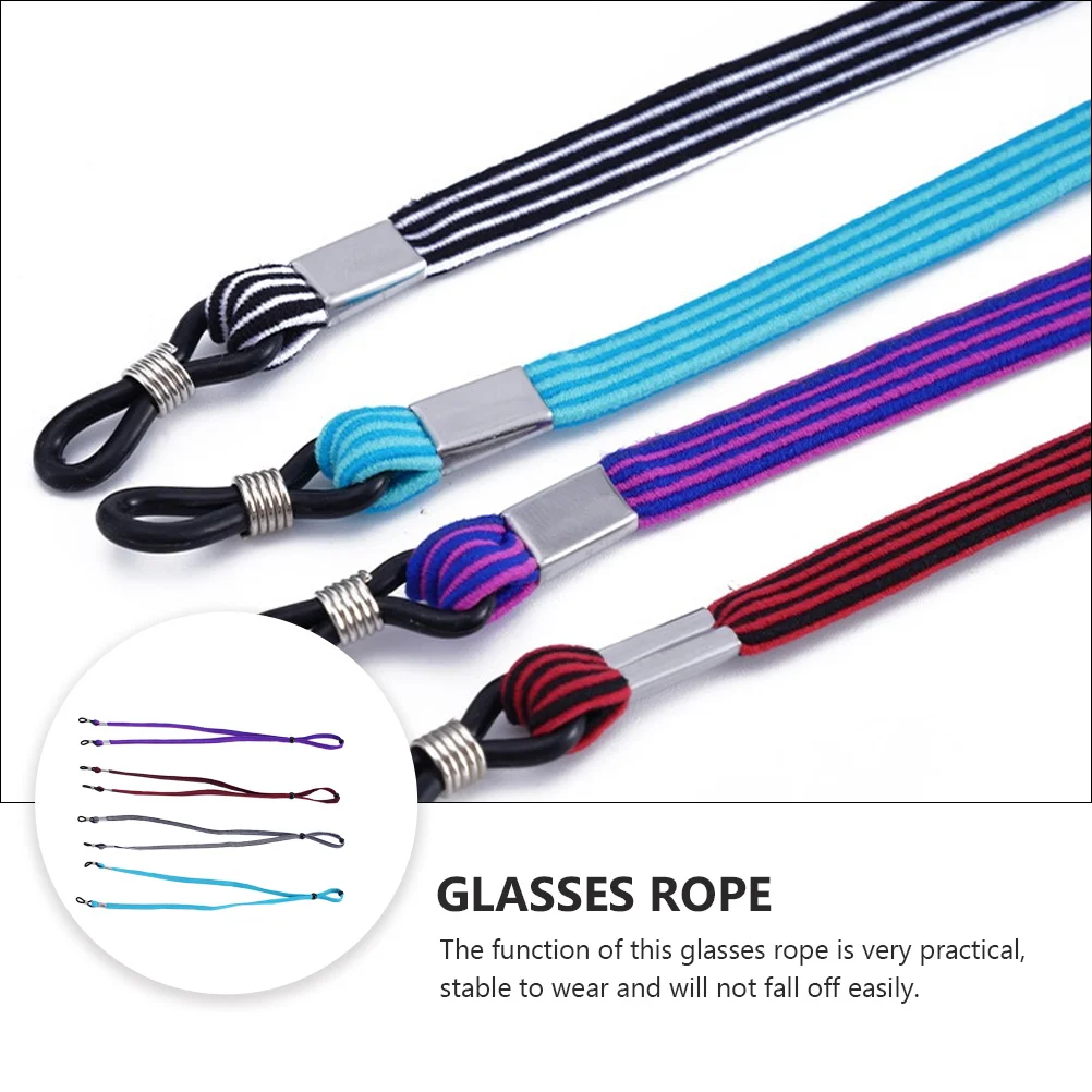 4 Pcs Elastic Glasses Cord Chain Sun Running Adjustable Lanyard Eye Fixed Accessories Fiber Non-skid Rope Sunglasses