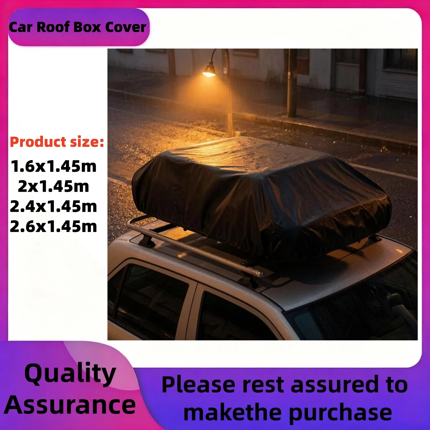 Funda para Caja de Techo, Ajuste Universal para las Marcas Thule, Perflex, Yakima, Hecha de Tela Oxford, Impermeable y a Prueba de Polvo