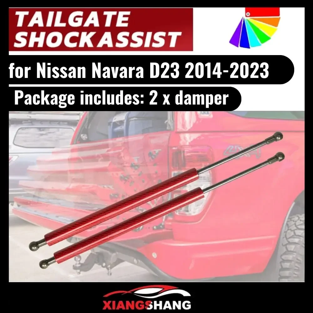 2PC Tailgate Lift Supports for Nissan Navara D23 2014-2023 pickup Trunk Boot Gas Struts Springs Dampers