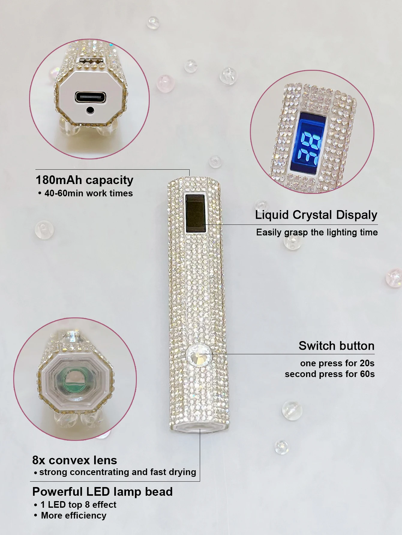 الأشعة فوق البنفسجية LED مسمار مصباح معدات الأظافر هلام البولندية تجفيف مصباح مستلزمات الأظافر المحمولة القابلة لإعادة الشحن مسمار مصباح آلة العلاج بالضوء #3