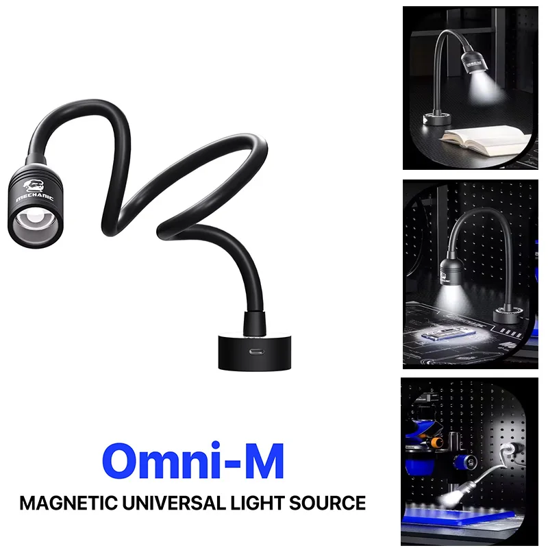 Mechanic Omni-M 360°All-around Oblique Lighting Lamp 5W High CRI LED with Stepless Dimming for PCB CNC Micro-soldering Repair